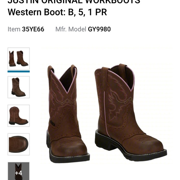 Gently Used Justin Boots Brown and Pink women’s size 10B - Picture 6 of 6